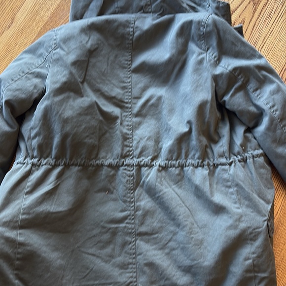 Sky & Sparrow Green Womens full zip Coat removable fur sz S lined parka army - Picture 6 of 6